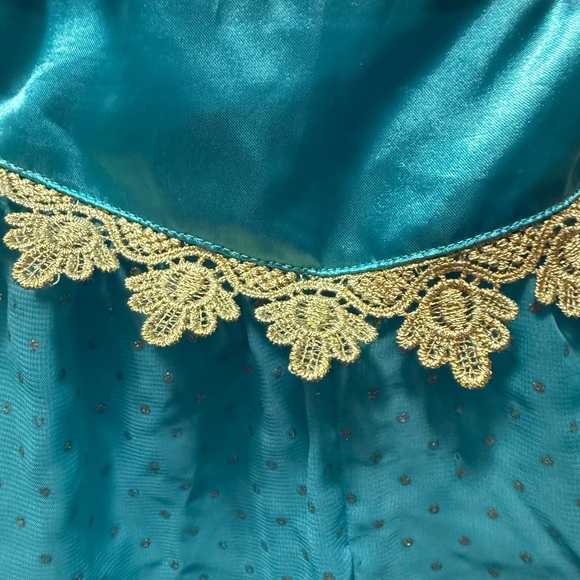Disney Princess Jasmine Turquoise and Gold Costume pants size kids 3 - Picture 3 of 6